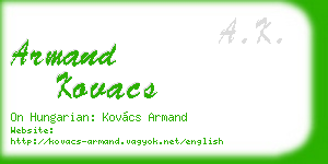 armand kovacs business card