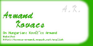 armand kovacs business card